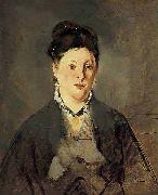 Edouard Manet Full face Portrait of Manets Wife oil painting on canvas